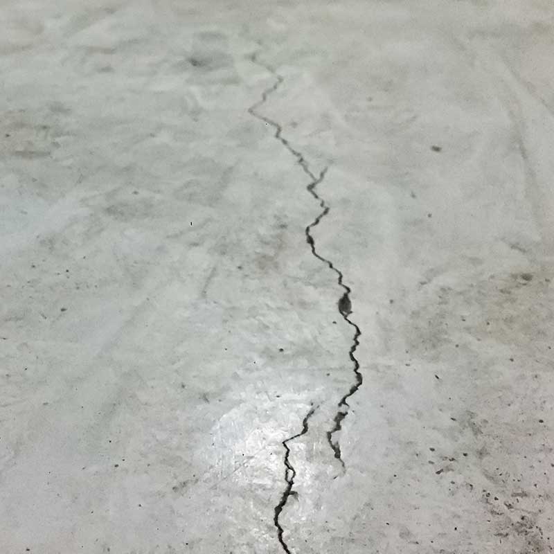 Cracked concrete floor