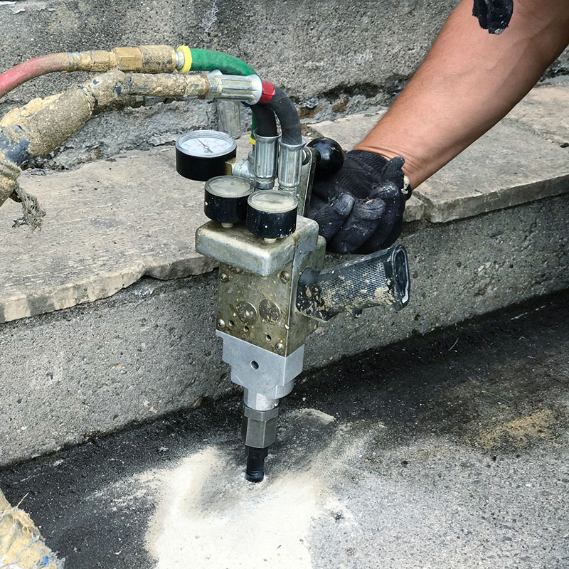 Concrete foam injection